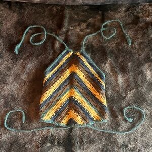 Striped Crochet Halter Top